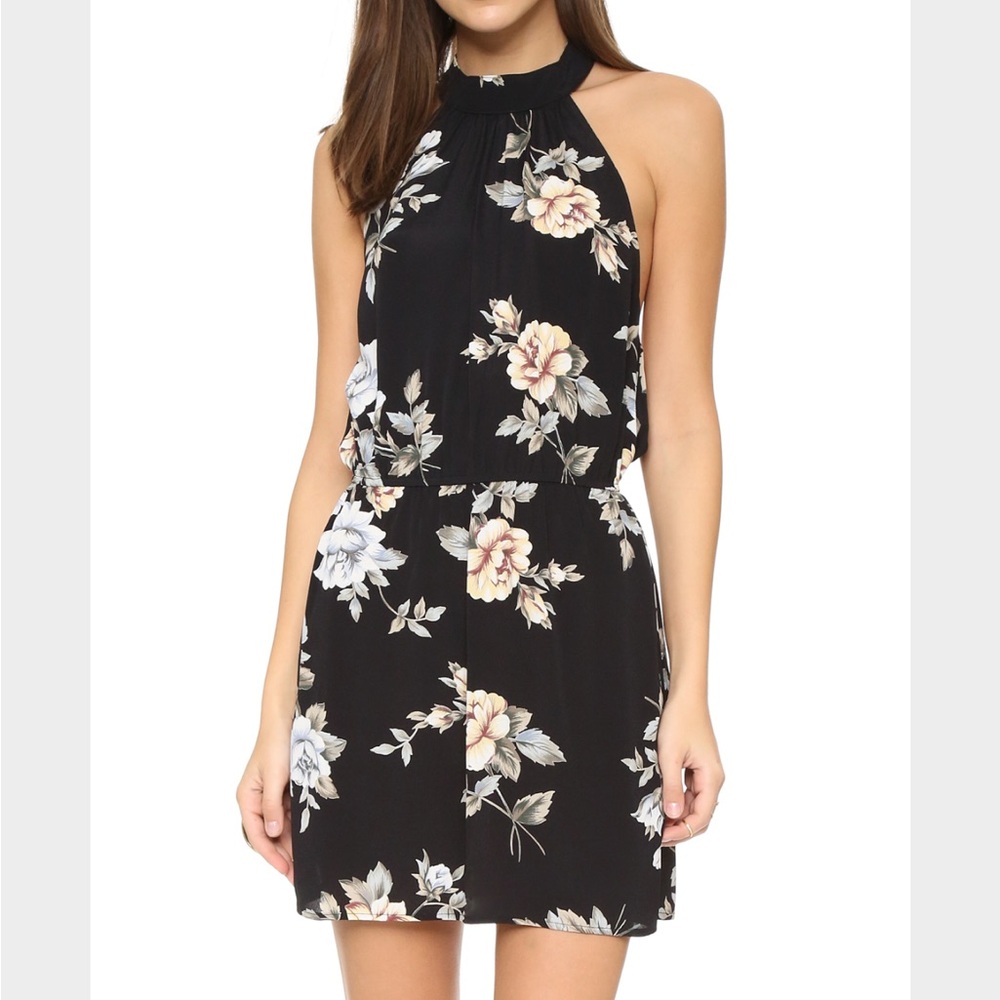 Flynn Skye black rose halter dress